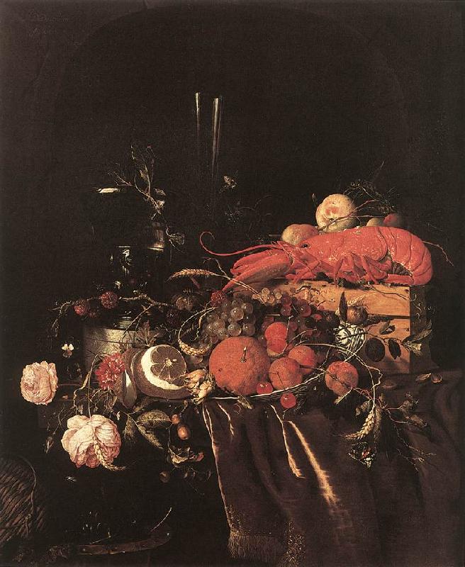 HEEM, Jan Davidsz. de Still-Life with Fruit, Flowers, Glasses and Lobster sf France oil painting art